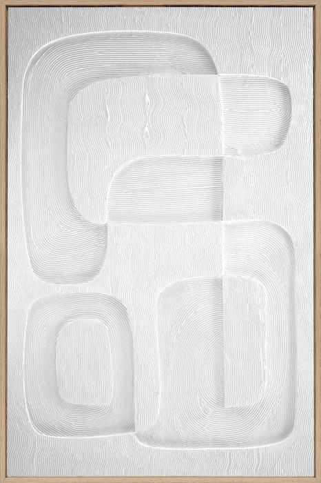 3D wall decoration 80x120cm Organic white