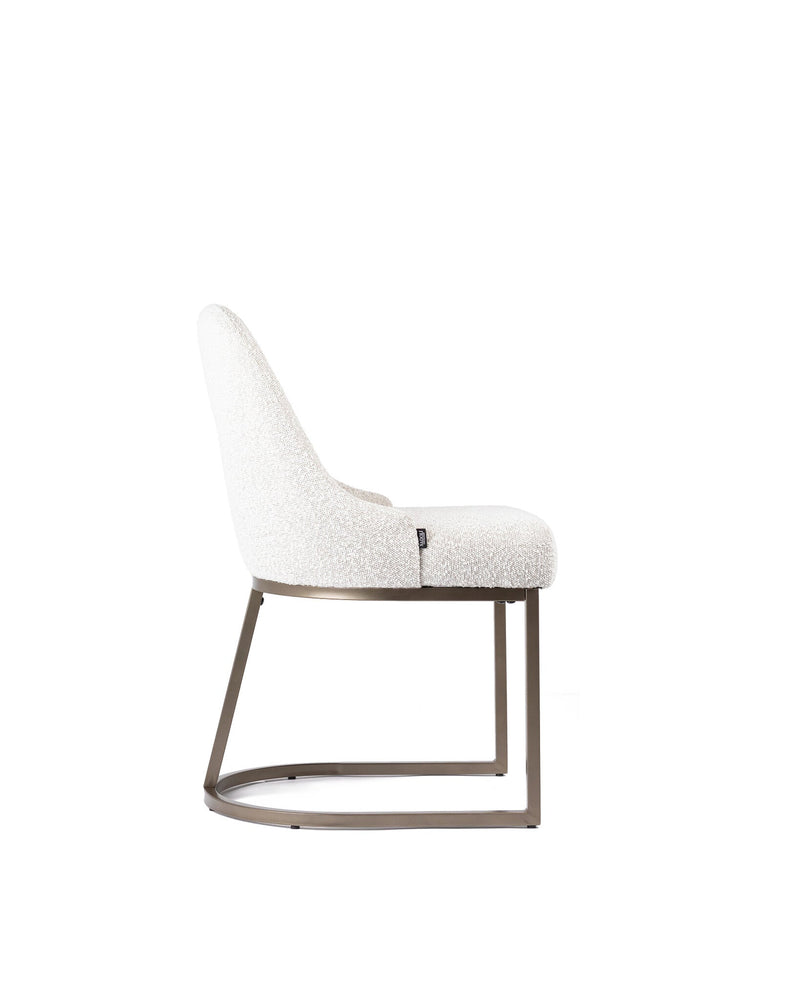 Dining Chair Bouclé - Bronze Legs