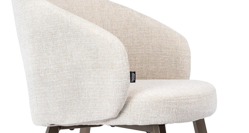 Dining Chair Linen Beige - Bronze Legs