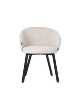 Dining Chair Beige Linen - Black Legs