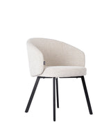 Dining Chair Beige Linen - Black Legs