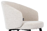 Dining Chair Beige Linen - Black Legs